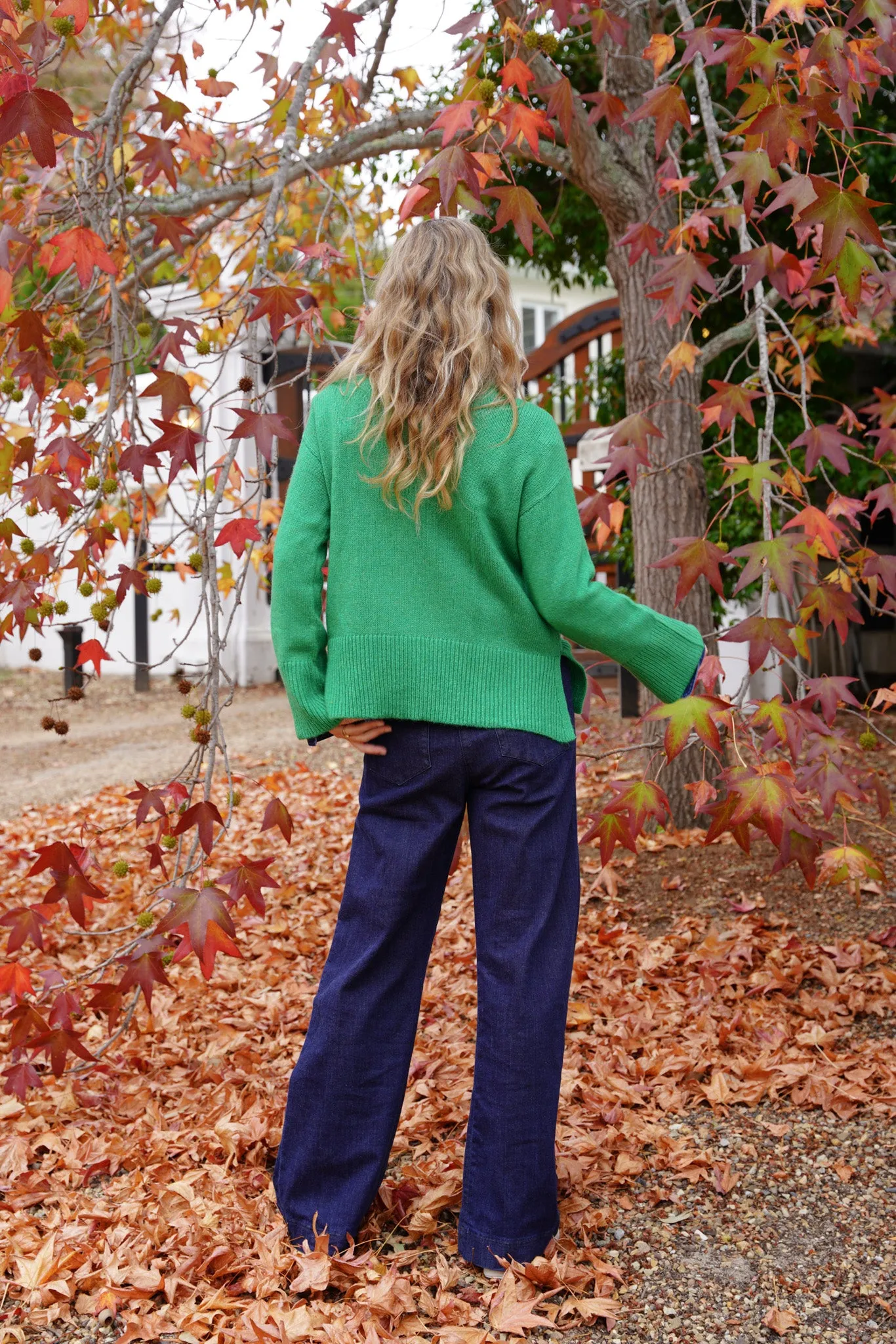 Green Wide Sleeve Pullover