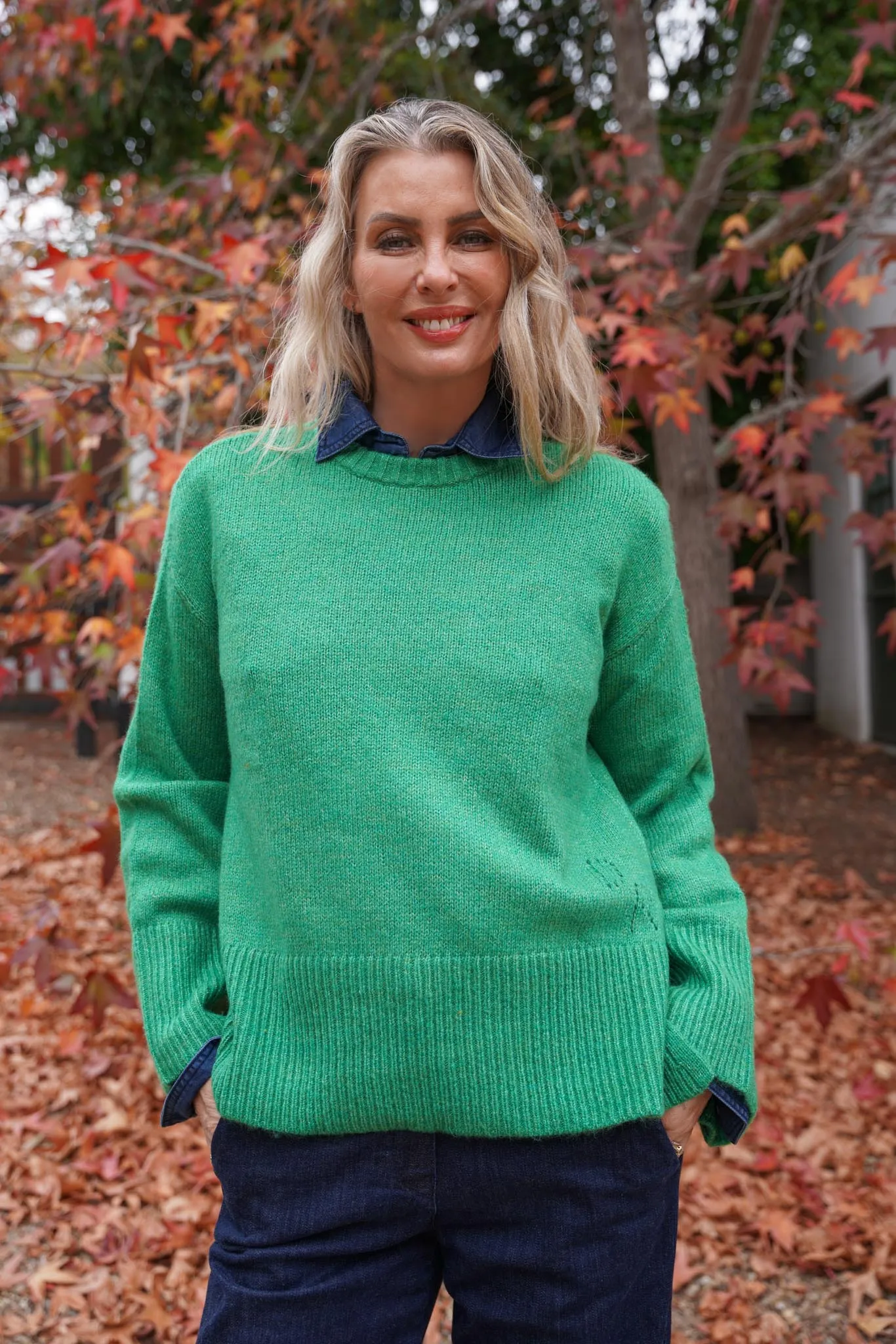 Green Wide Sleeve Pullover