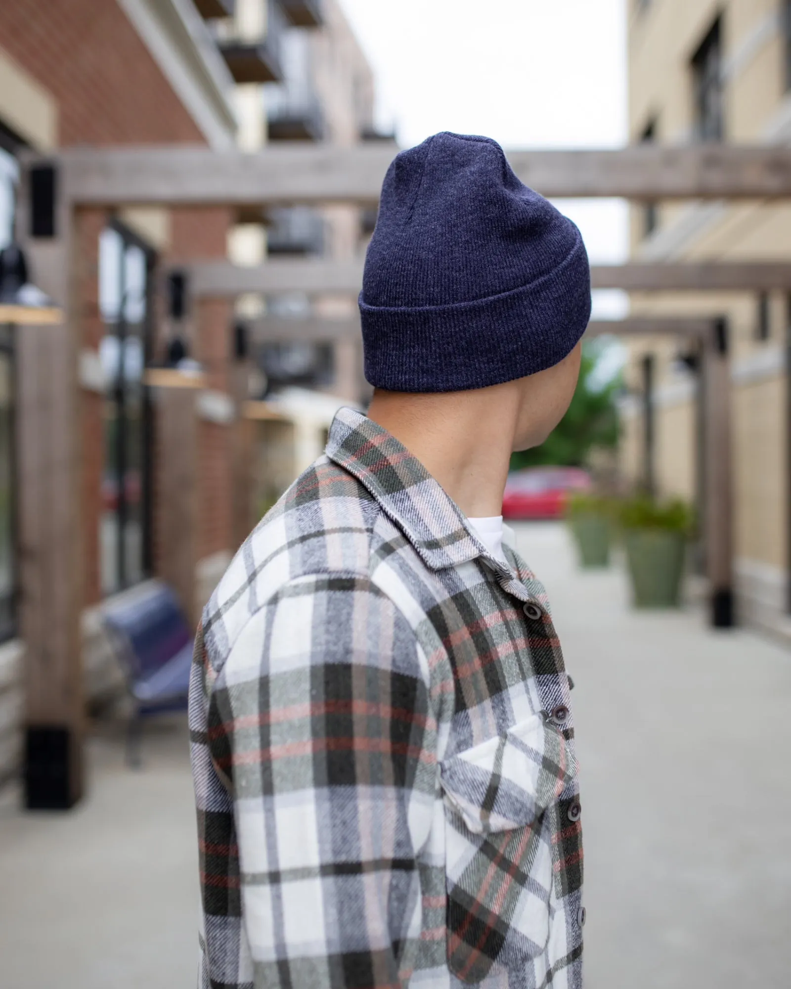 HAAKWEAR Knit Cuffed Beanie - Denim Blue, Made in USA