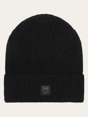 High wool beanie - Black Jet