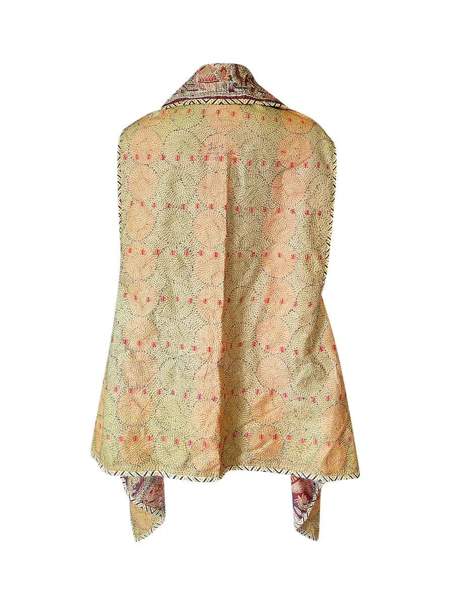 kantha vintage silk cape aavya