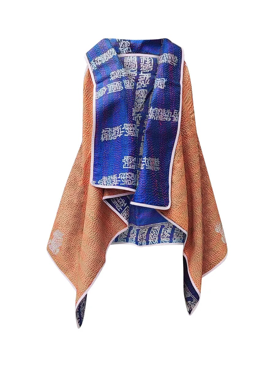 kantha vintage silk cape vaiki