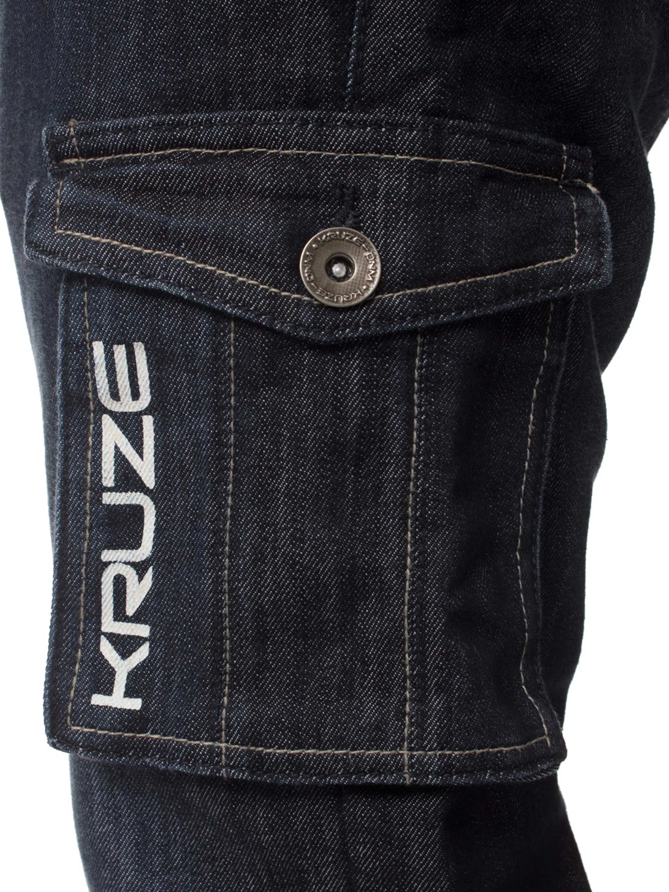 Kruze | Mens Cargo Combat Denim Jeans