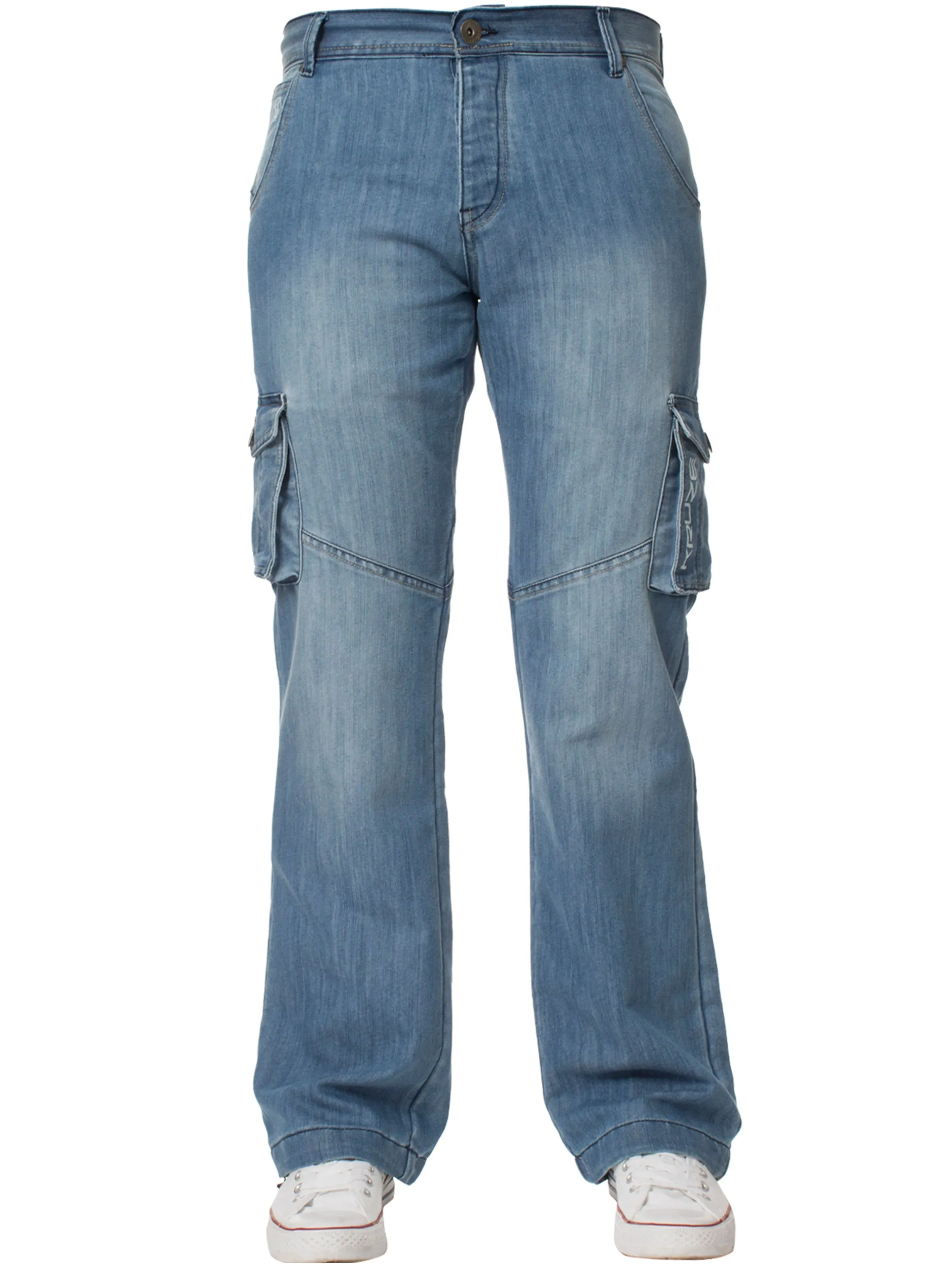 Kruze | Mens Cargo Combat Denim Jeans