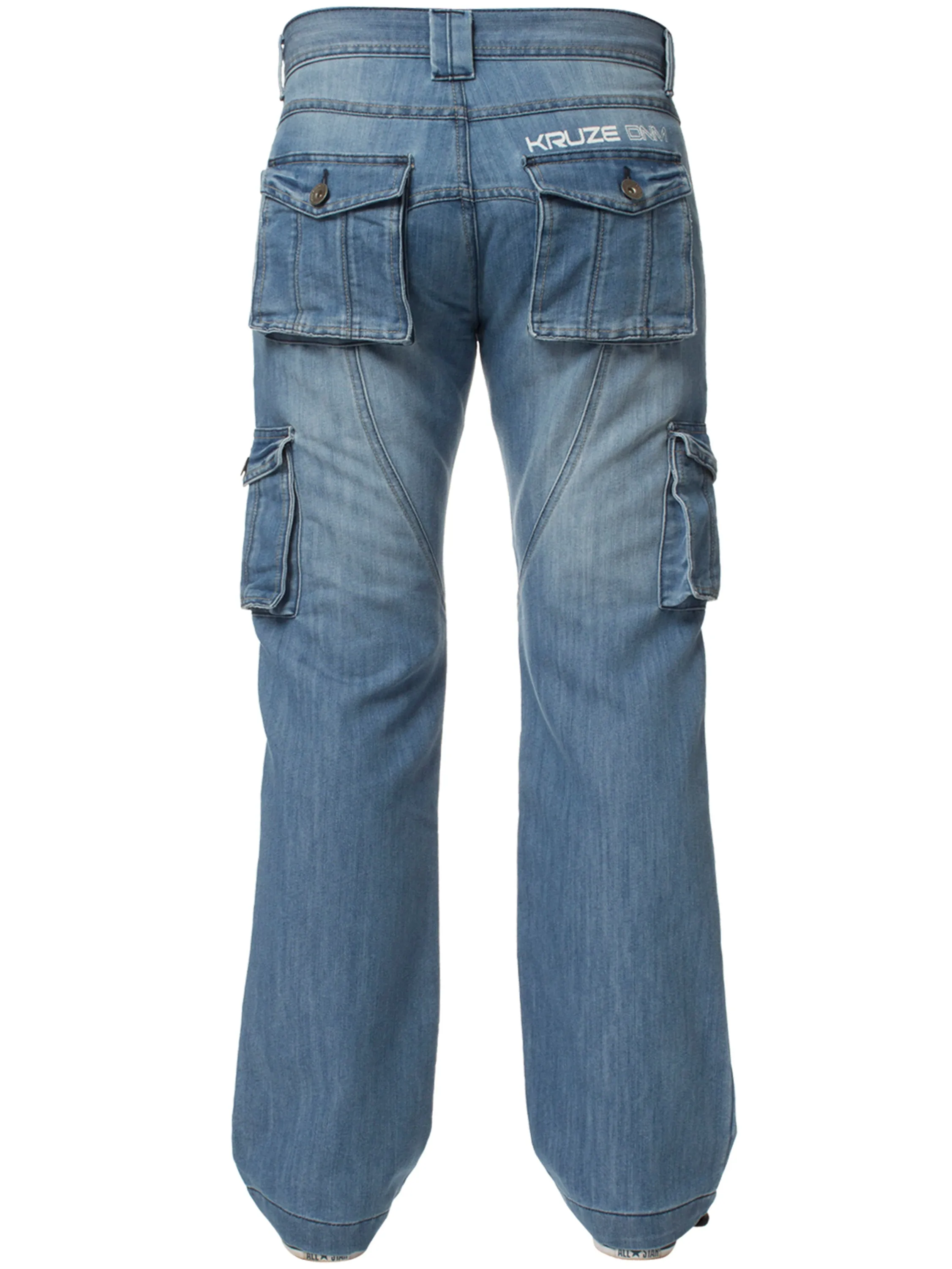 Kruze | Mens Cargo Combat Denim Jeans