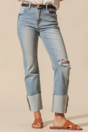 LIOR CUFFED DENIM JEANS