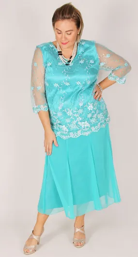 Lola 8 Gore Skirt Turquoise