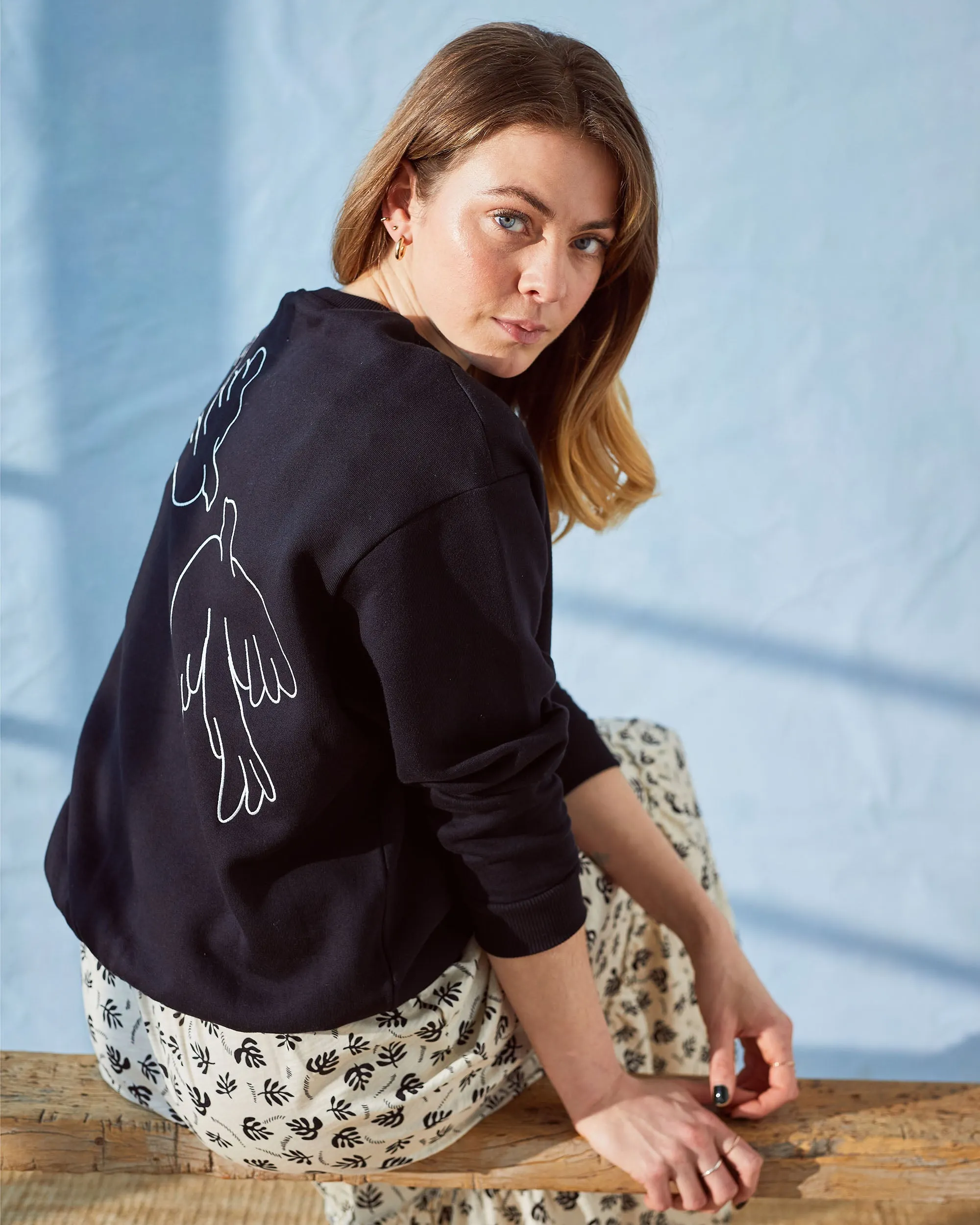 Love Doves Embroidered Sweatshirt by Cape Cove