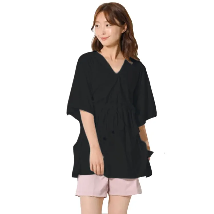 Maka-Hou Women Dolman Tunic Top-BLACK (Japanese Brand)