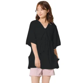 Maka-Hou Women Dolman Tunic Top-BLACK (Japanese Brand)