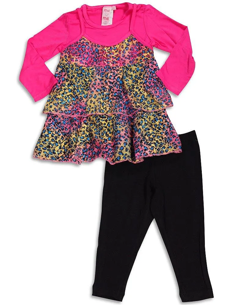 Me Me Me by Lipstik - Little Girls Long Sleeve Pant Set Asst Fabrics