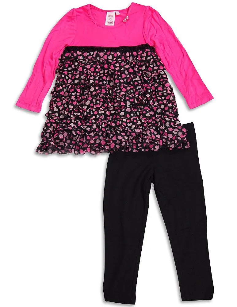 Me Me Me by Lipstik - Little Girls Long Sleeve Pant Set Asst Fabrics