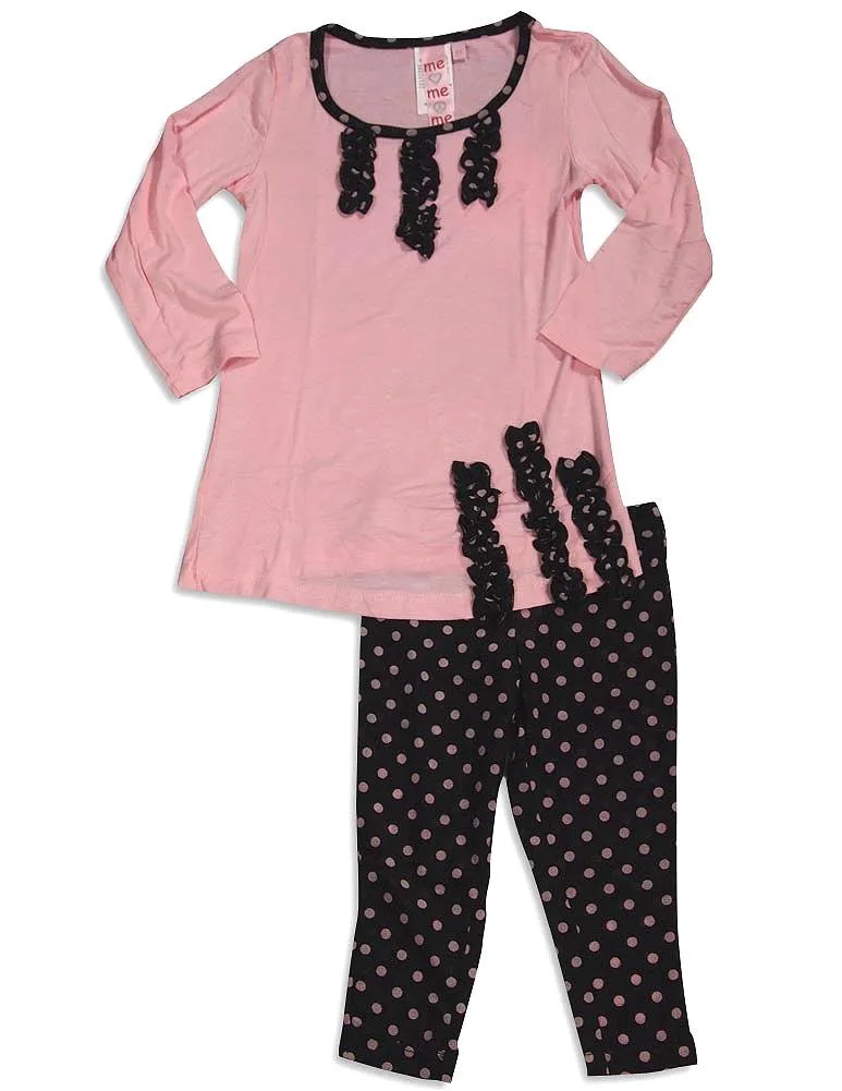 Me Me Me by Lipstik - Little Girls Long Sleeve Pant Set Asst Fabrics