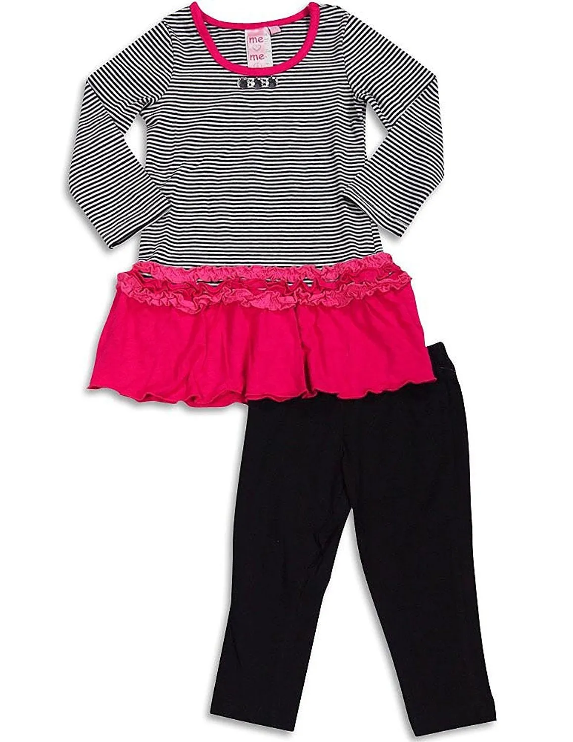 Me Me Me by Lipstik - Little Girls Long Sleeve Pant Set Asst Fabrics