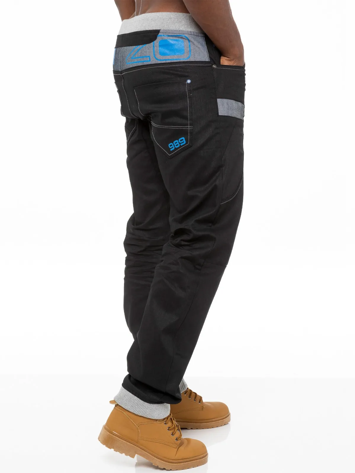 Mens Cuffed Fit Denim Jeans | Enzo Designer Menswear