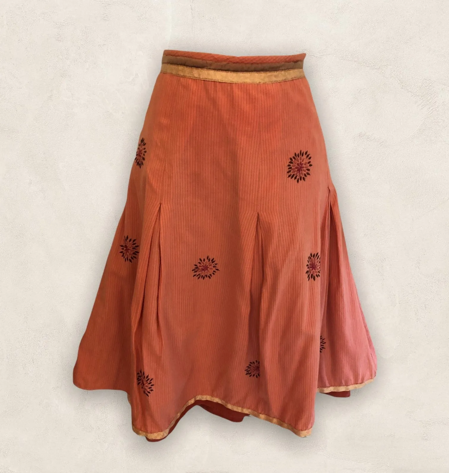 Mistral Orange Cotton Flared Skirt  UK 10 US 6 EU 38