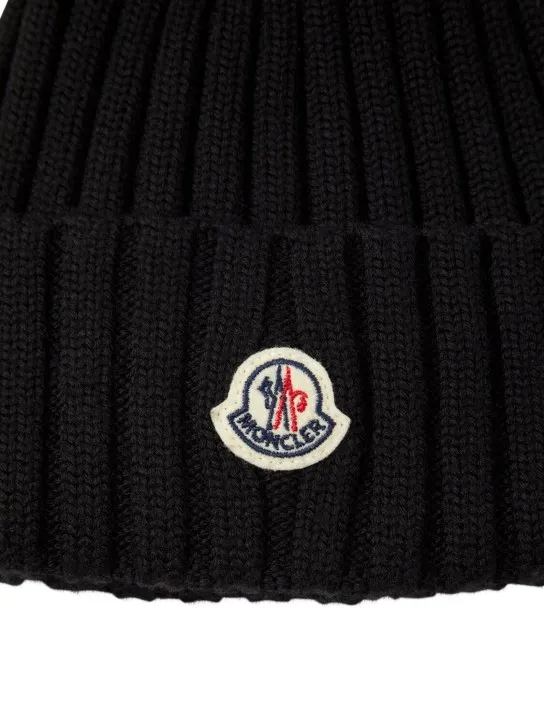 Moncler   Virgin wool beanie w/ pompom 