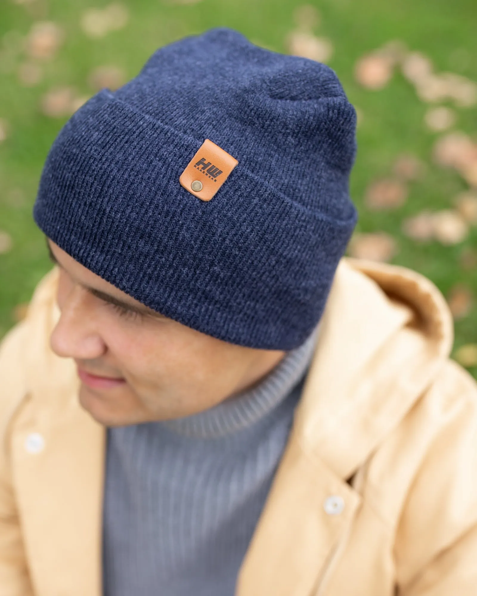 NEW HAAKWEAR Theta-Stitch Cuffed Beanie - Designed and Made in USA (Patent Pending Design) - Denim Blue