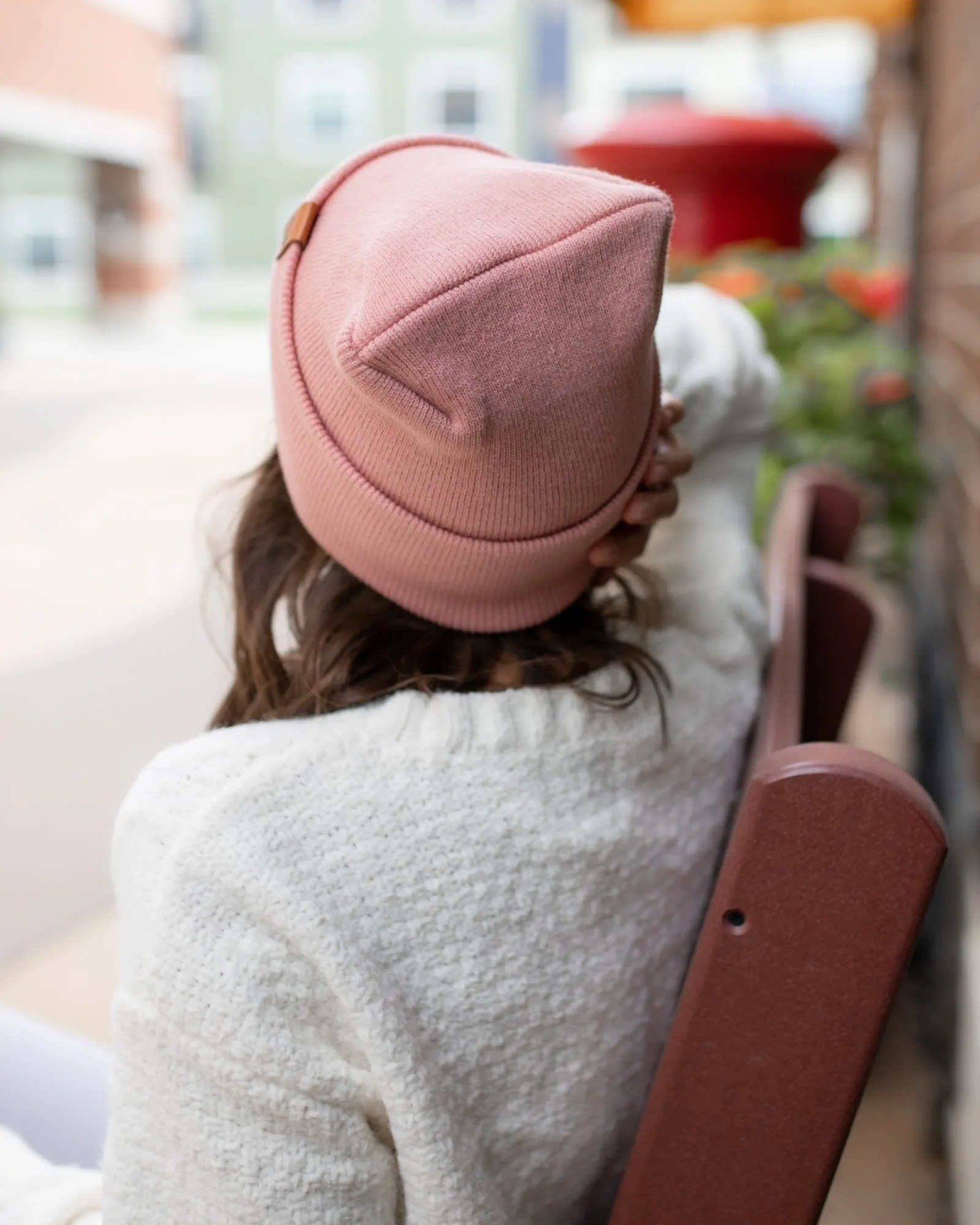 NEW HAAKWEAR Theta-Stitch Cuffed Beanie - Designed and Made in USA (Patent Pending Design) - Pearl Pink