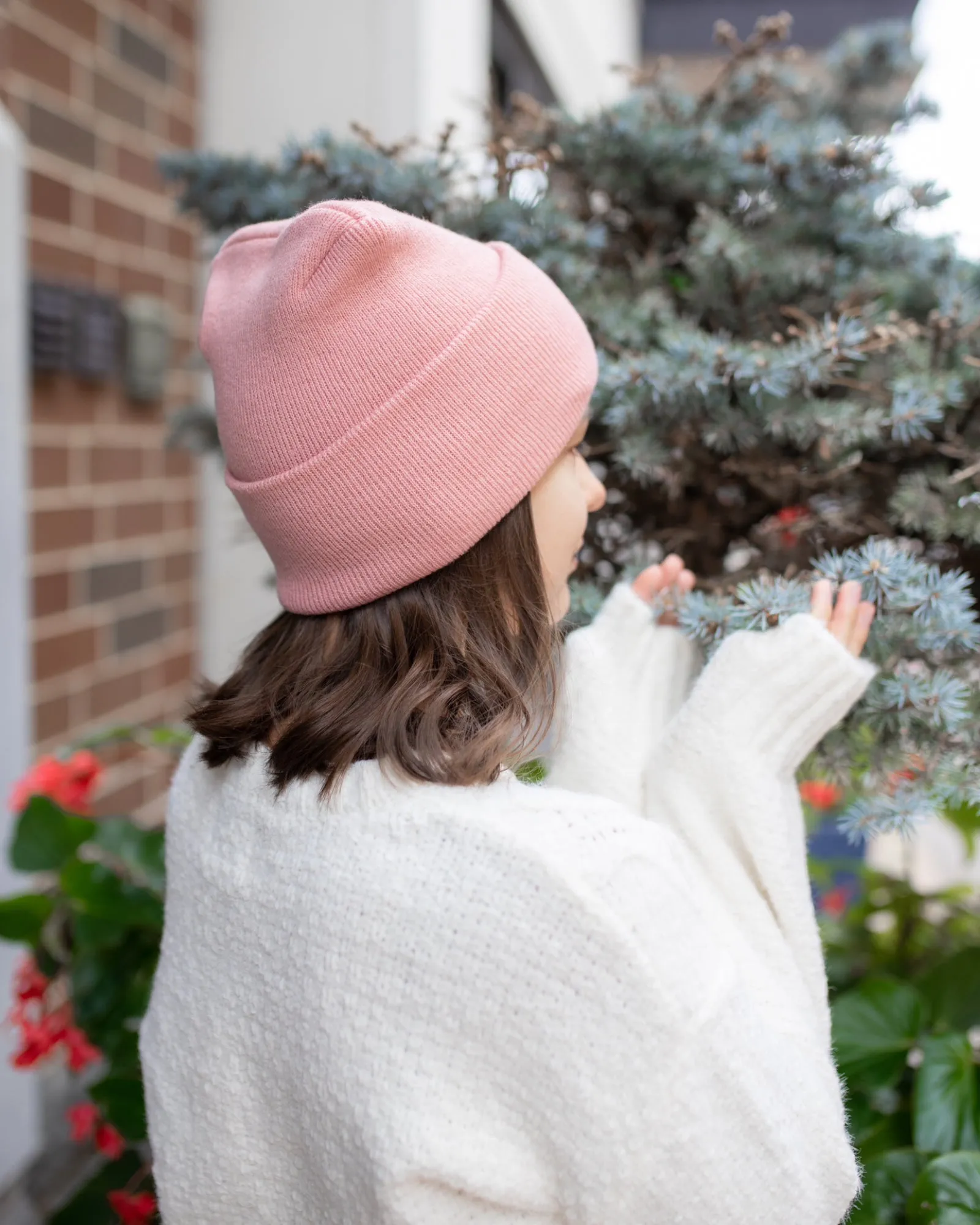 NEW HAAKWEAR Theta-Stitch Cuffed Beanie - Designed and Made in USA (Patent Pending Design) - Pearl Pink