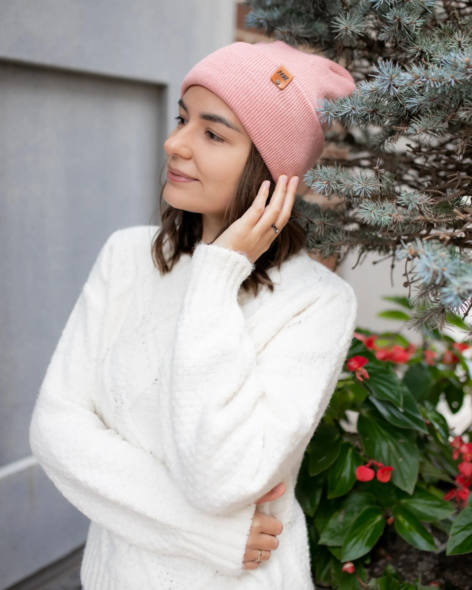 NEW HAAKWEAR Theta-Stitch Cuffed Beanie - Designed and Made in USA (Patent Pending Design) - Pearl Pink