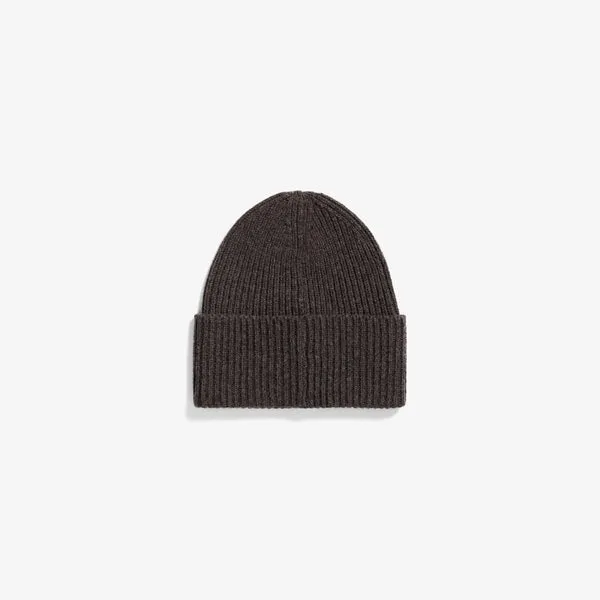 Norse Projects Merino Lambswool N Logo Beanie - Heathland Brown