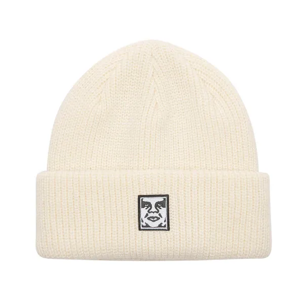 Obey Mid Icon Patch Cuff Beanie - Unbleached