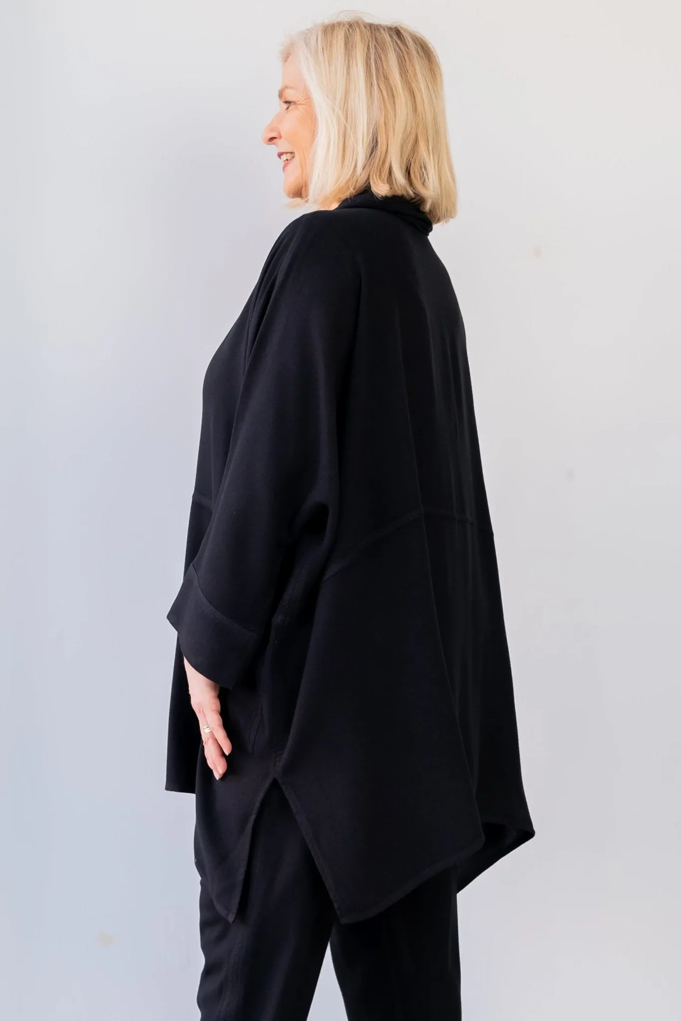 Oversize Cowl Tunic - Black