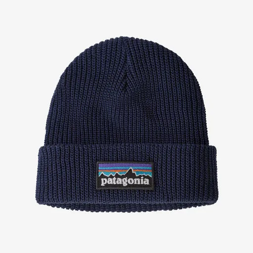 Patagonia B Kids Logo Beanie - P-6 Logo / New Navy