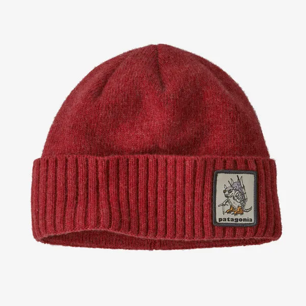 Patagonia Brodeo Beanie - Fun Hogs Armadillo / Touring Red