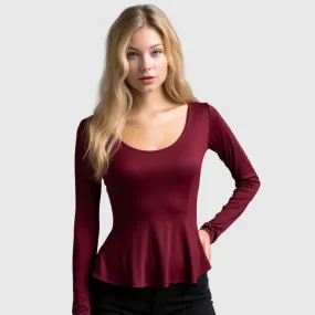 Peplum top - organic cotton or wool jersey