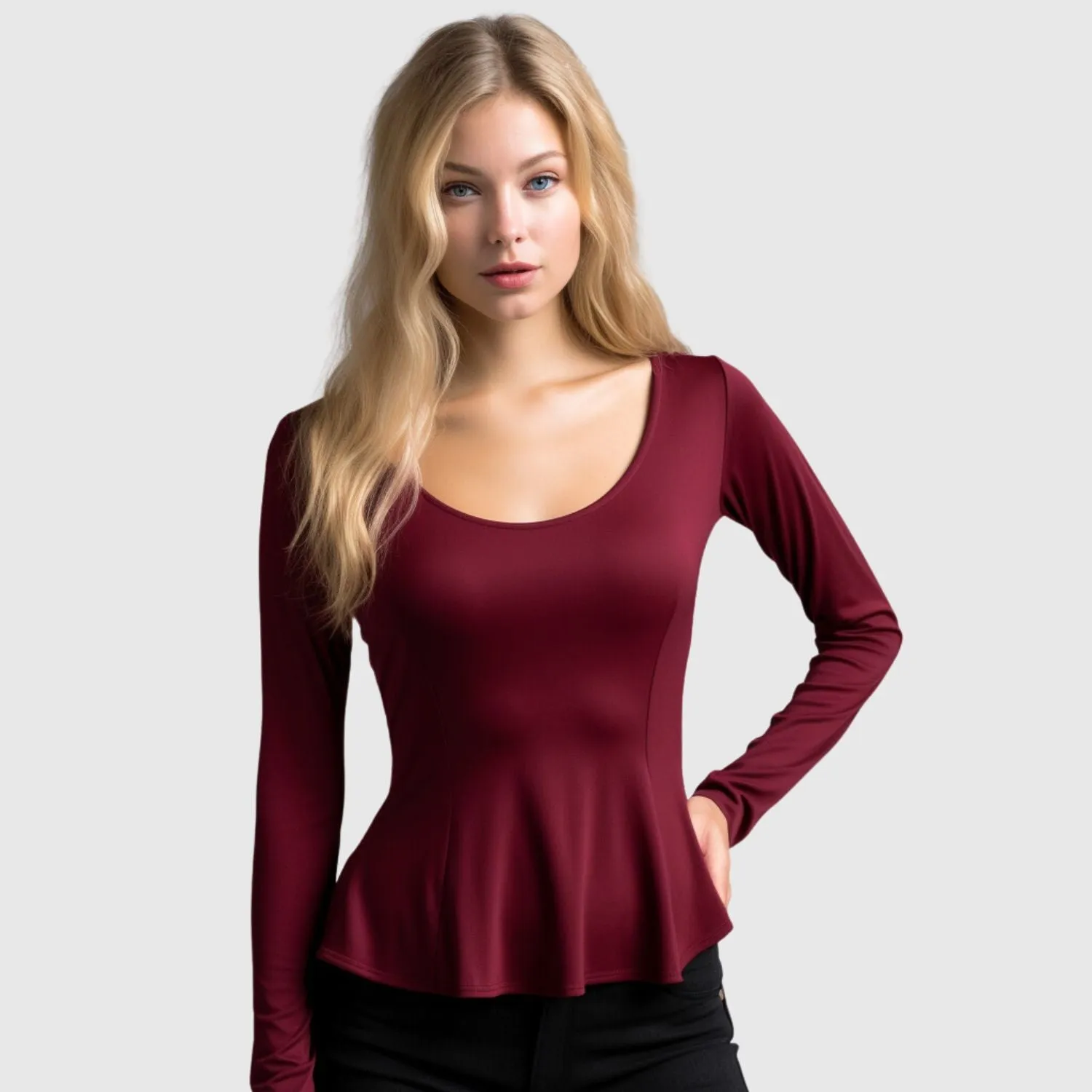 Peplum top - organic cotton or wool jersey