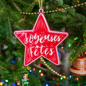 "Joyeuses Fêtes" Star Metal Ornament