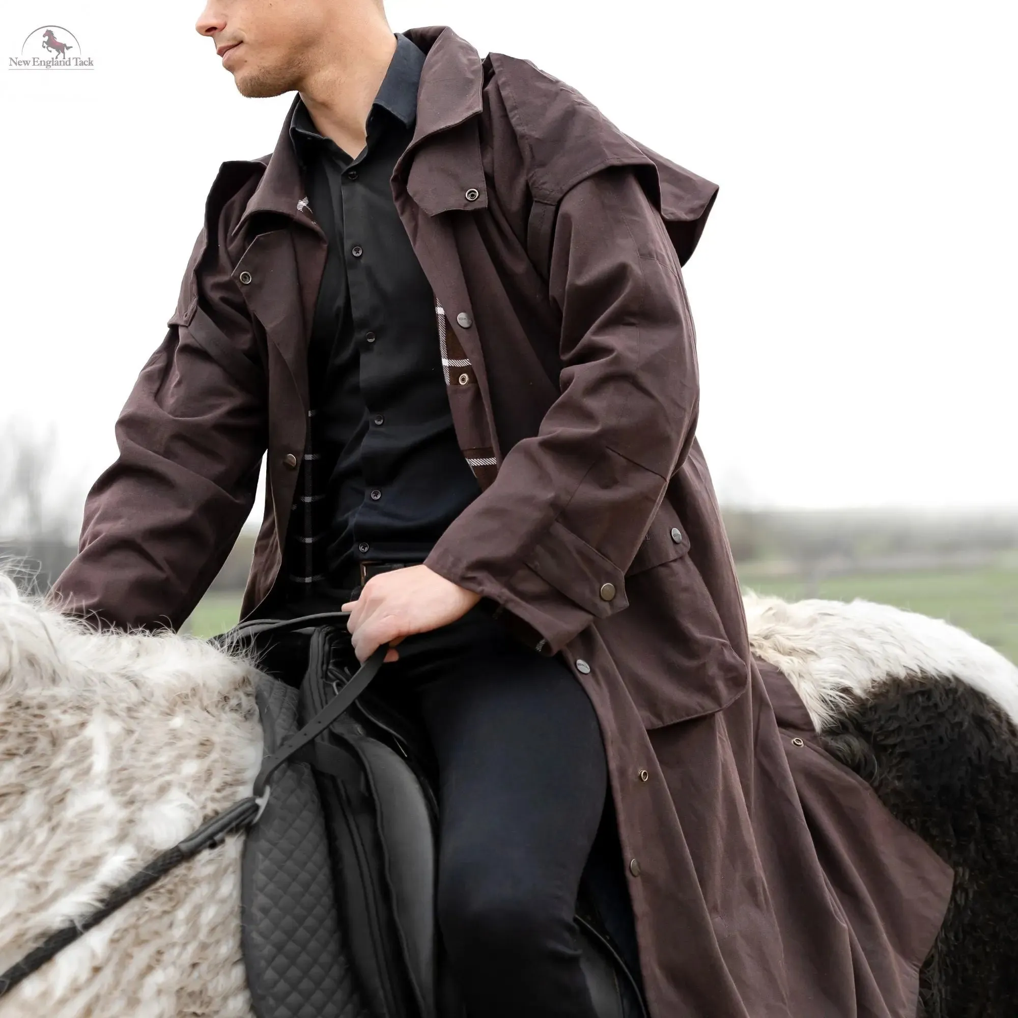 Resistance Premium Waterproof Oilskin Long Duster Coat