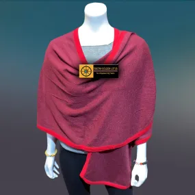 Sangria Tibetan Golden Lotus Cashmere Cape Ruana, Poncho Wrap