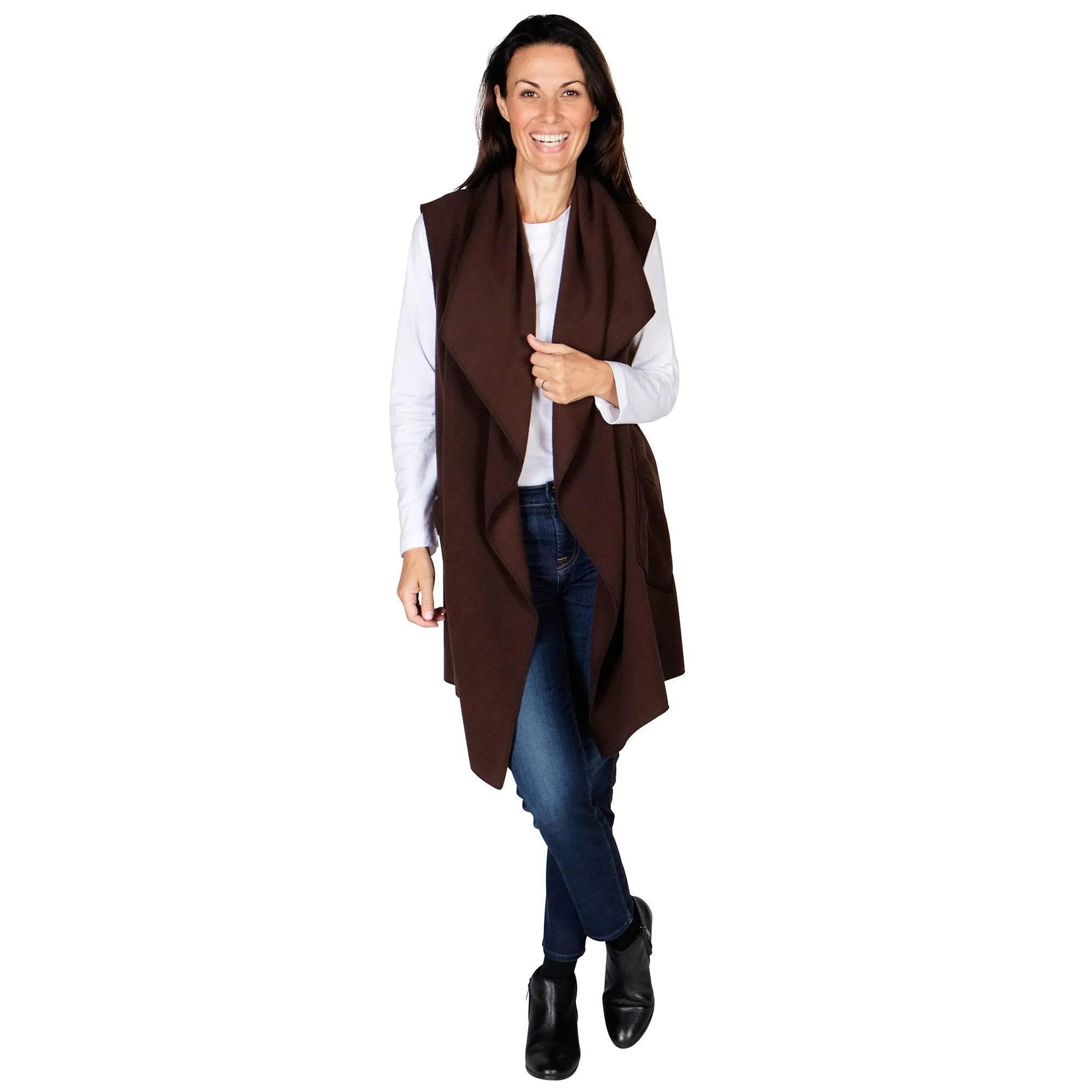 Stacey Cozy Coat Fleece Vest and Headband Set