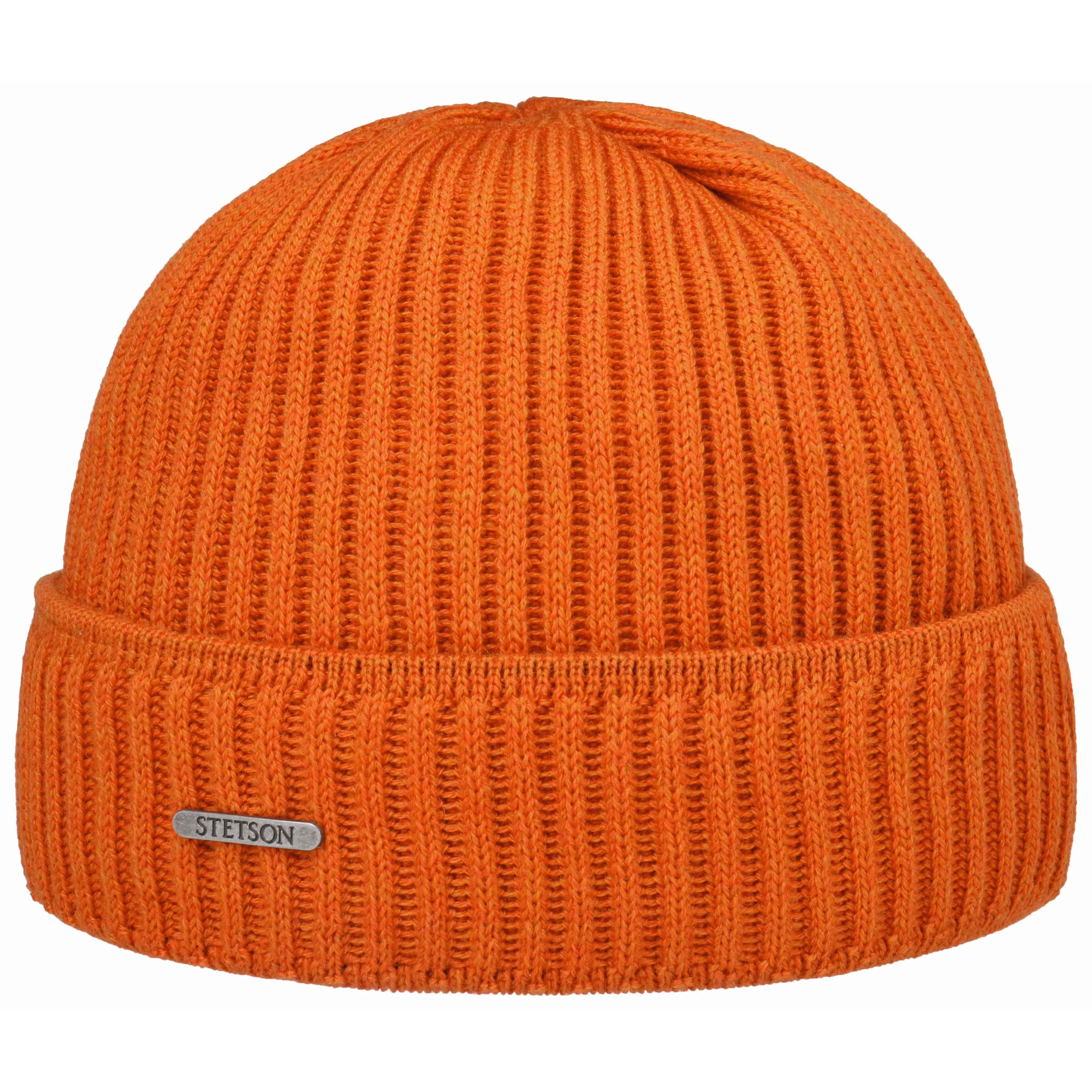 Stetson Unisex Beanie Merino Wool Orange | Buy Stetson Unisex Beanie Merino Wool Orange here | Outnorth