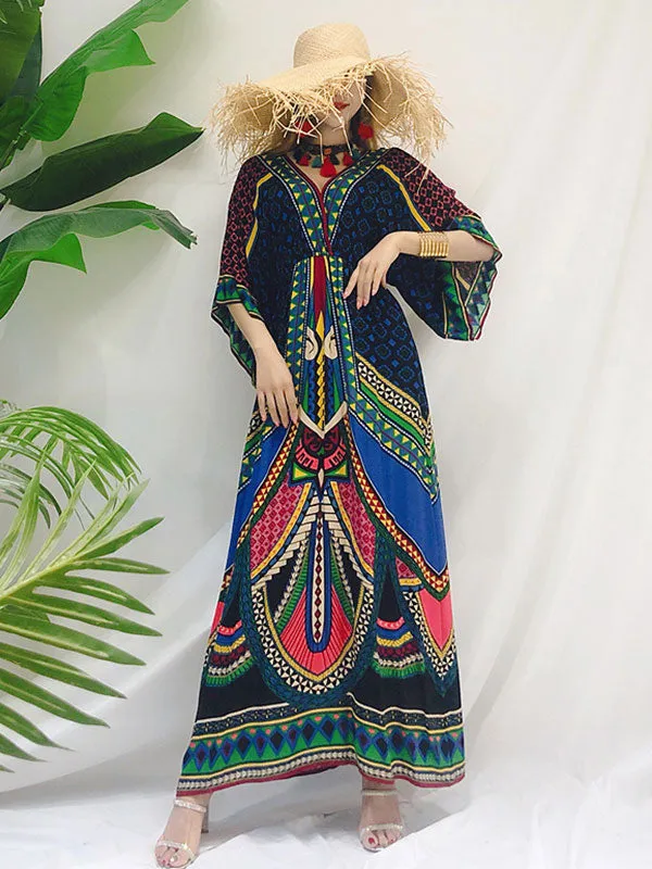 Tara Lee Retro Style Loose Bohemian Maxi Dress