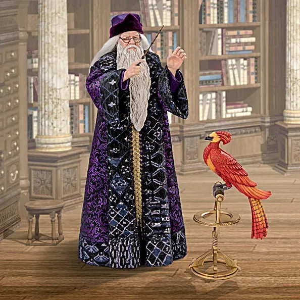 The Asthon-Drake Galleries Professor Dumbledore Poseable Portrait Figure Includes Wand and Fawkes 14-inches