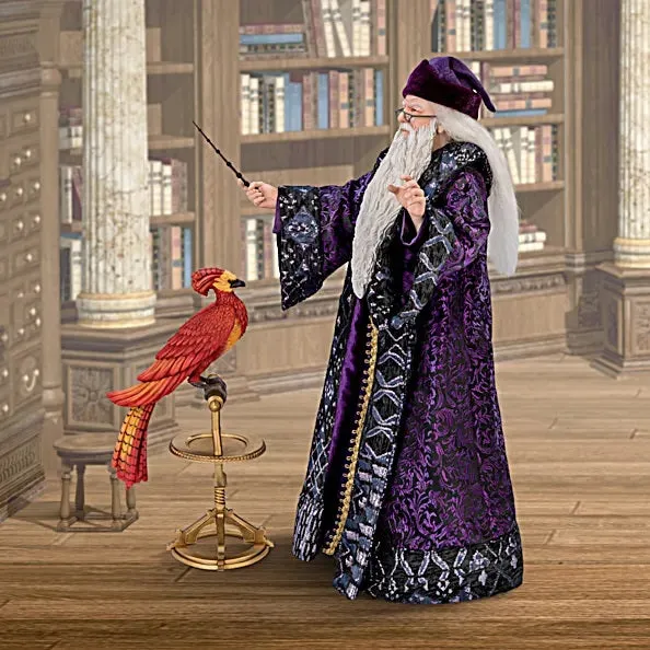 The Asthon-Drake Galleries Professor Dumbledore Poseable Portrait Figure Includes Wand and Fawkes 14-inches