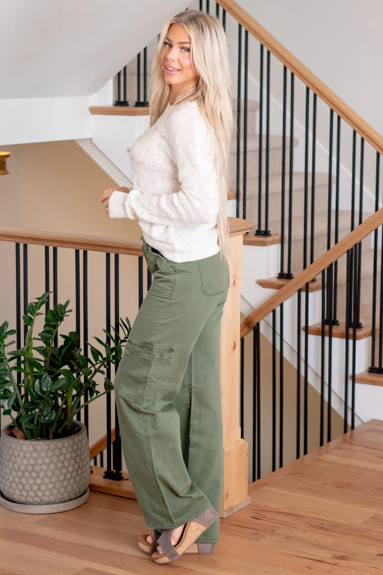 Thyme High Rise Utility Wide Leg