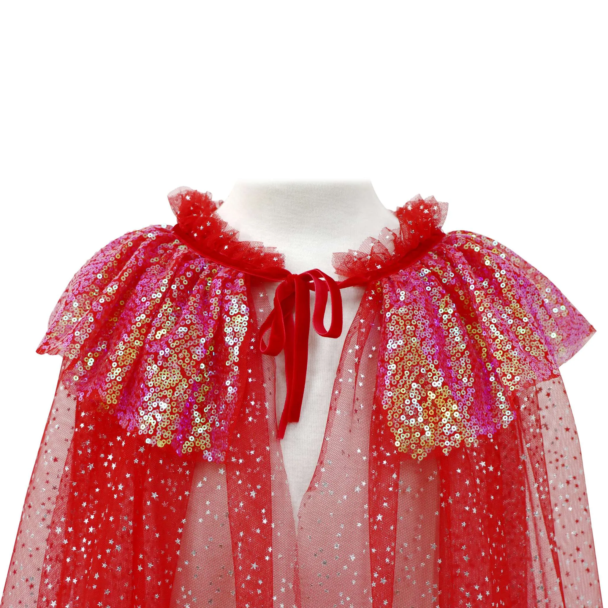 Twinkling Sequin Trim Cape