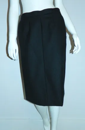 vintage 1980s skirt YSL black wool Yves Saint Laurent rive gauche skirt S M