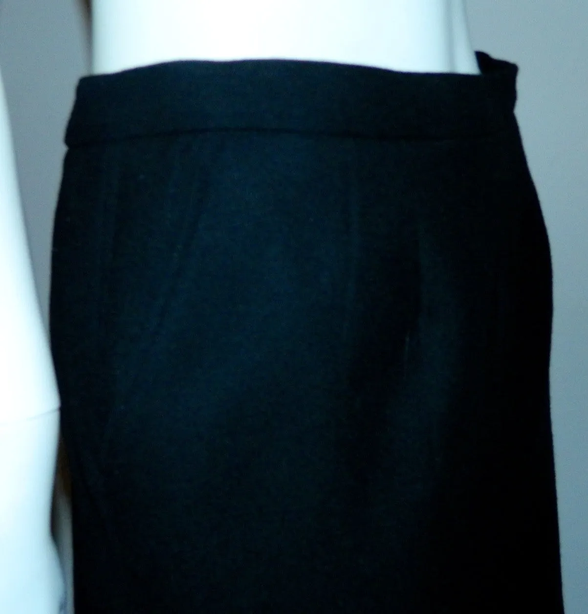 vintage 1980s skirt YSL black wool Yves Saint Laurent rive gauche skirt S M