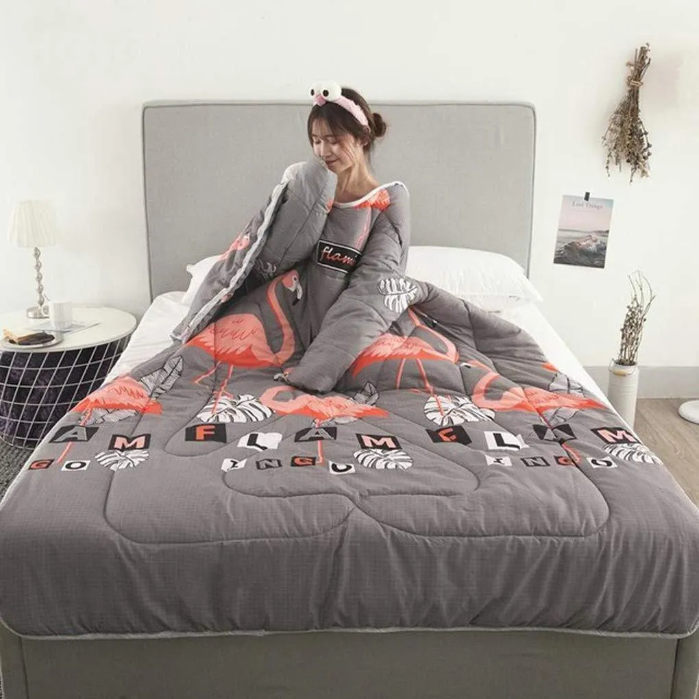 wearable blanket with sleeves for adults