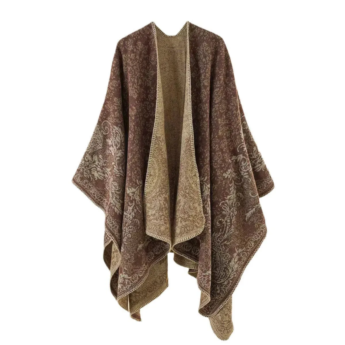 Winter Warm Ponchos and Capes for Women Shawls and Wraps, Floral Pashmina Poncho Cape