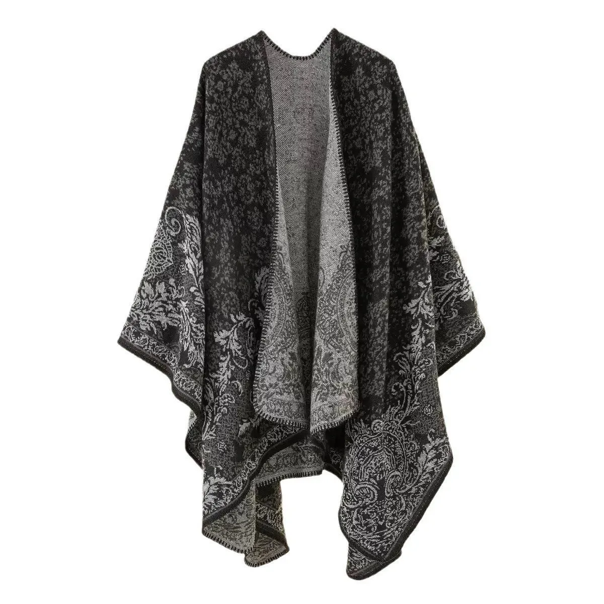 Winter Warm Ponchos and Capes for Women Shawls and Wraps, Floral Pashmina Poncho Cape