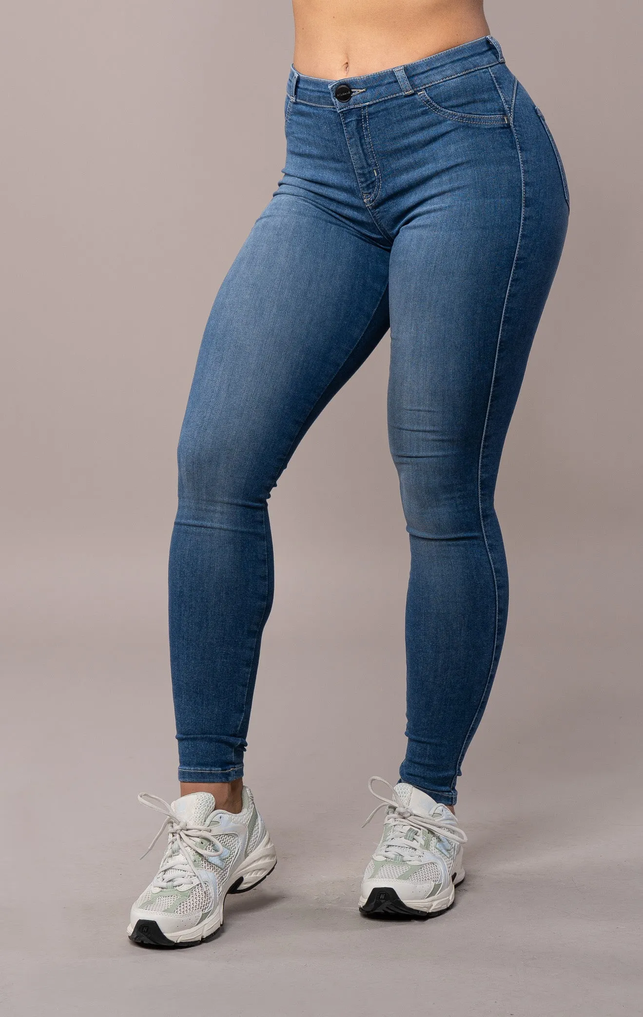 Womens Contour Mid Waisted Fitjeans - Sapphire Blue