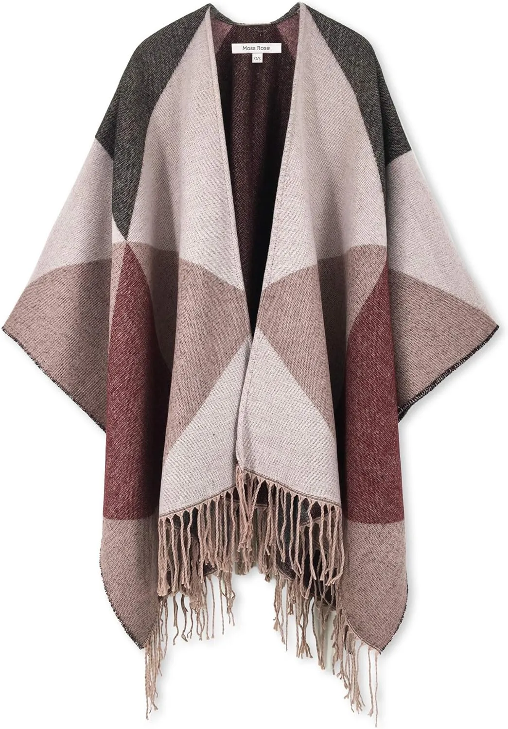 Women's Travel Plaid Shawl, Wrap Open Front Poncho Cape for Fall Winter