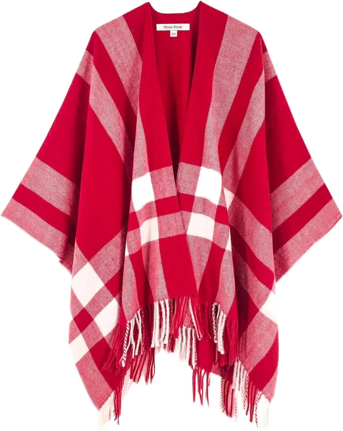 Women's Travel Plaid Shawl, Wrap Open Front Poncho Cape for Fall Winter